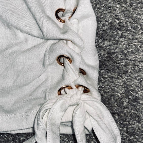 White T-shirt with Gold Accents - Picture 6 of 6